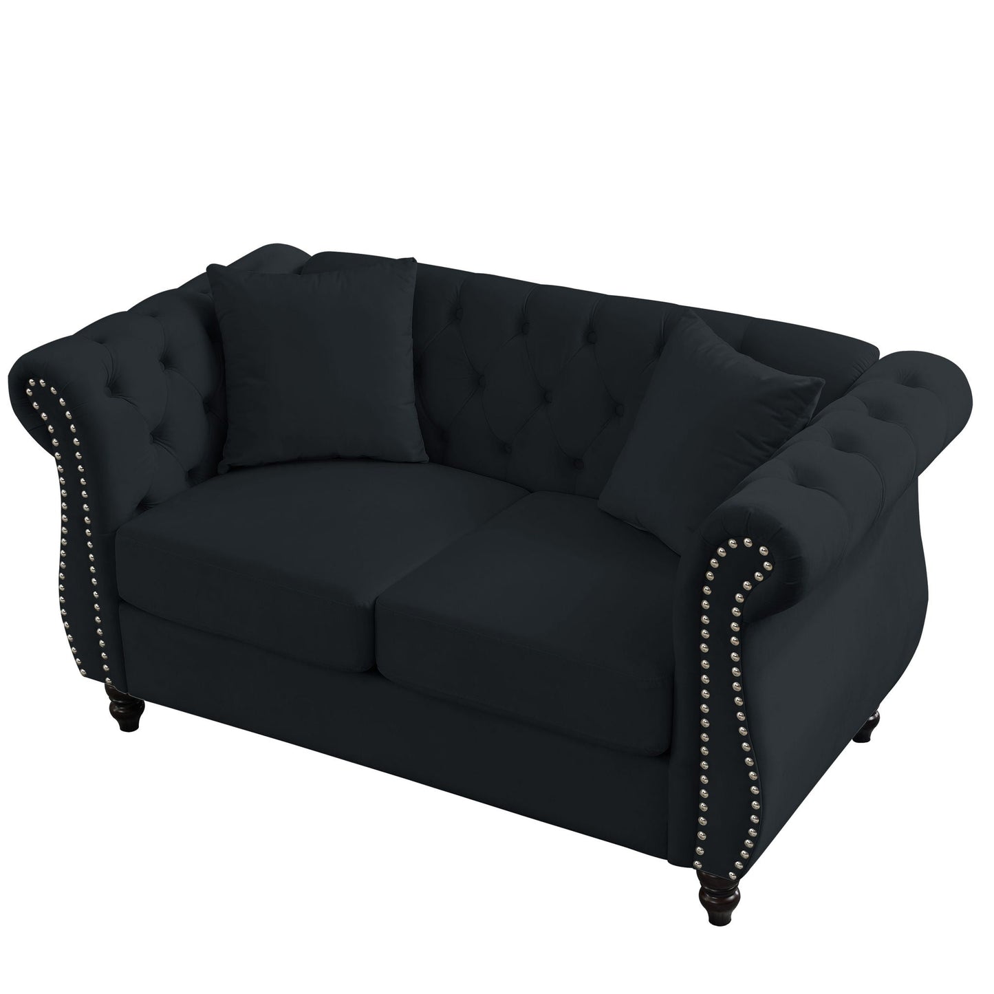 Chesterfield Sofa With Nailhead Trim and Cushions