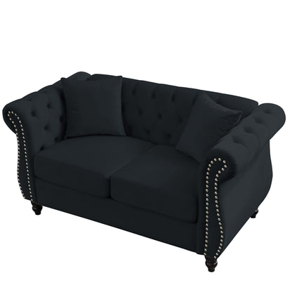 Chesterfield Sofa With Nailhead Trim and Cushions