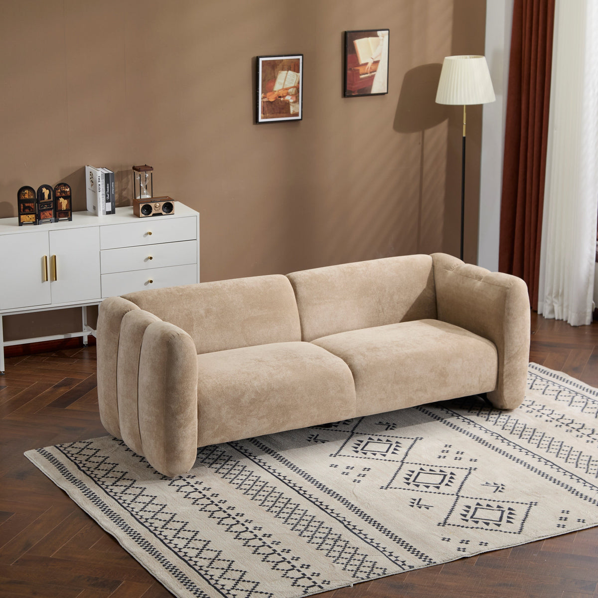 The Wave Velvet Sofa And High Back Support