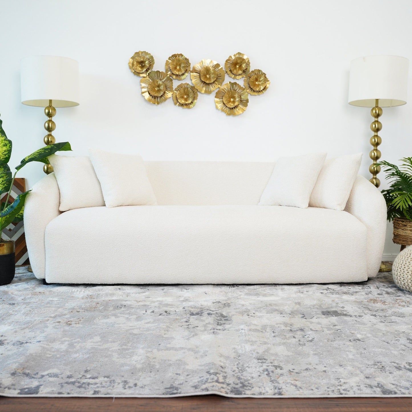 Linden Ivory Boucle Sofa For a Modern Home