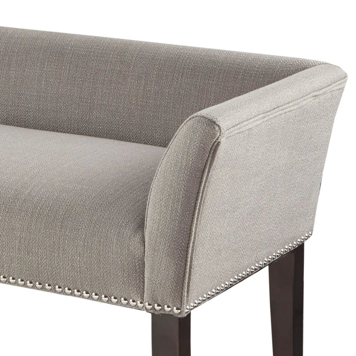 Elegant Bench with Solid Wood Frame Nailhead Trim