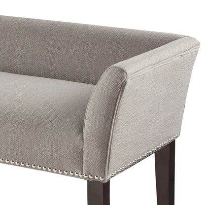 Elegant Bench with Solid Wood Frame Nailhead Trim