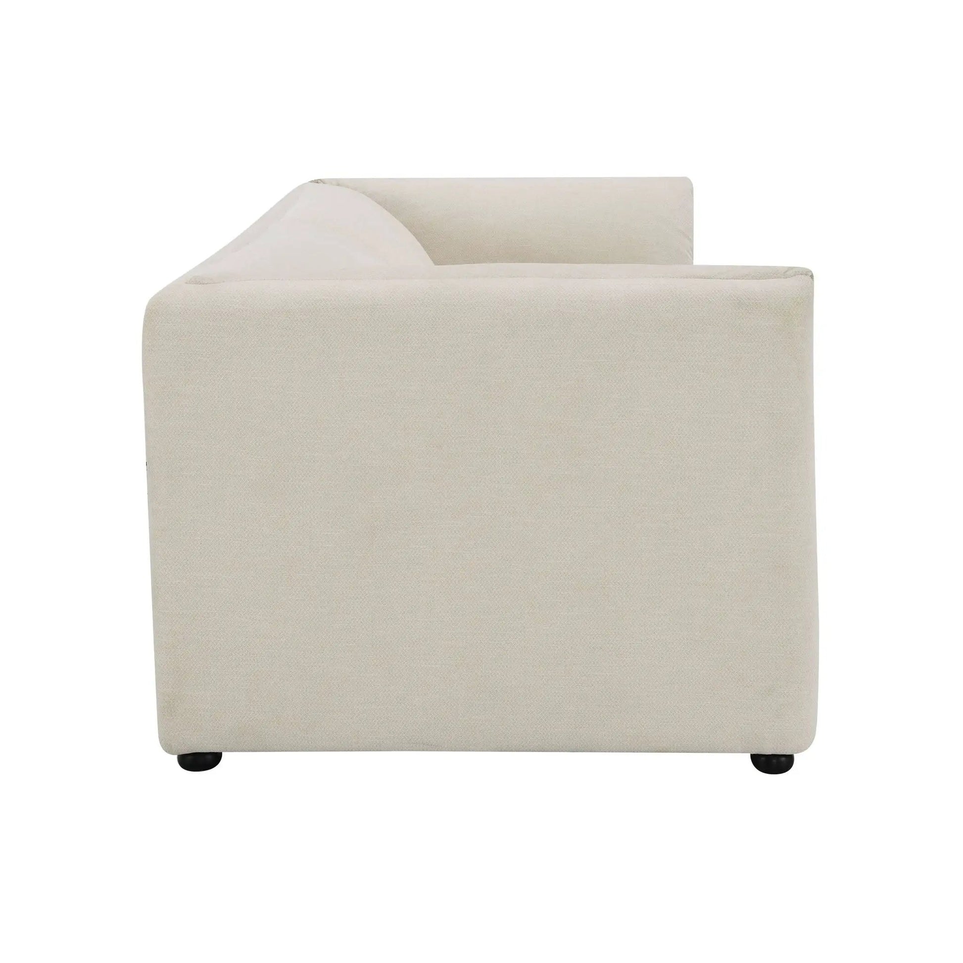 Jaeda Boucle Sofa beige stationary sofa in textured boucle fabric by Unique Piece Furniture on Tampa Home & Garden Store