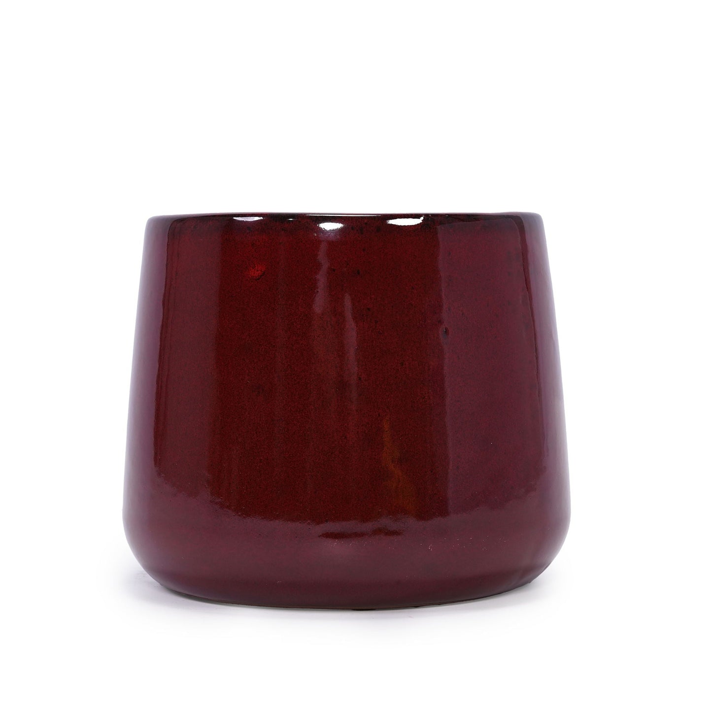 Planter pot glossy ceramic bean paste red for indoor outdoor use on Tampa Home & Garden Store