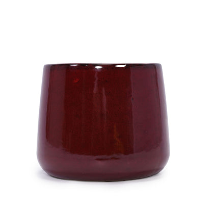 Planter pot glossy ceramic bean paste red for indoor outdoor use on Tampa Home & Garden Store
