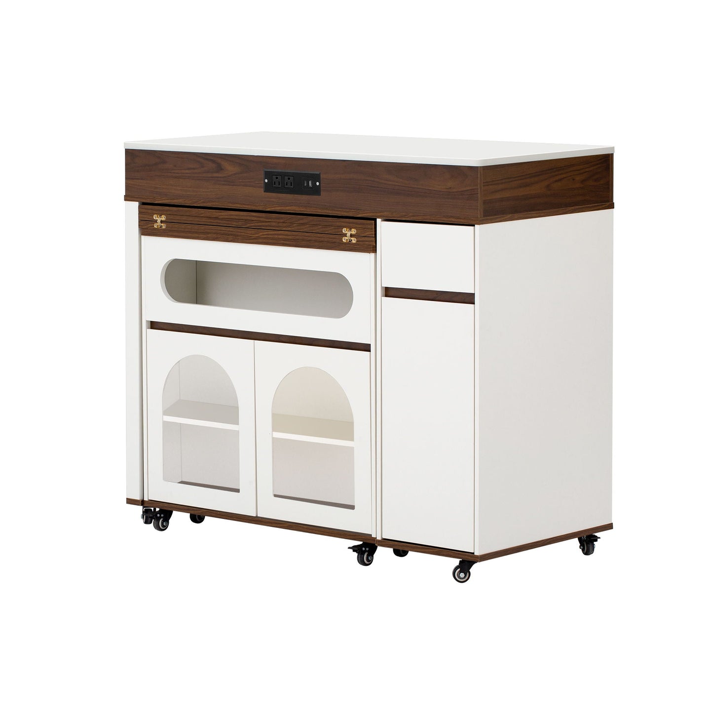Extendable Table and Rolling Kitchen Island Cart