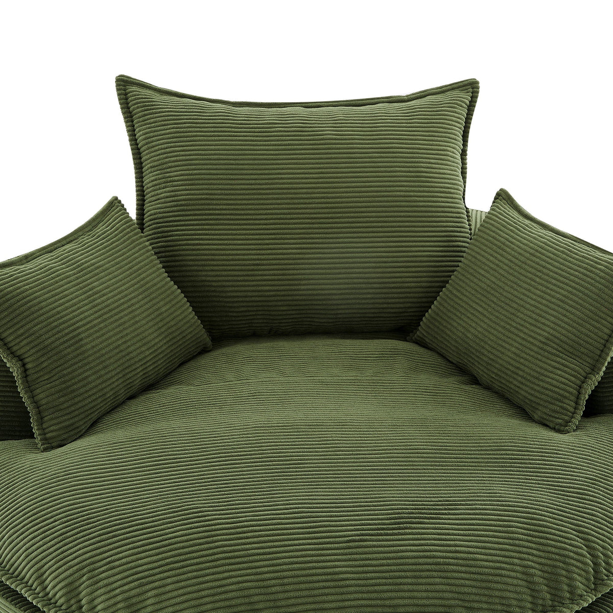 Swivel Barrel Chair cushions and pillows in olive green corduroy by HouseOfZazla on Tampa Home & Garden Store