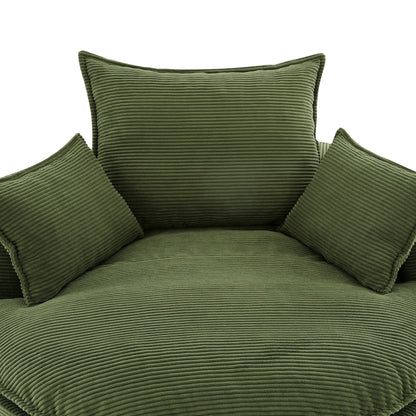 Swivel Barrel Chair cushions and pillows in olive green corduroy by HouseOfZazla on Tampa Home & Garden Store