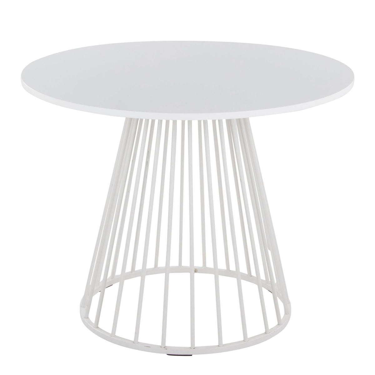 Contemporary dining table with white round top and metal base by HouseOfZazla on Tampa Home & Garden Store