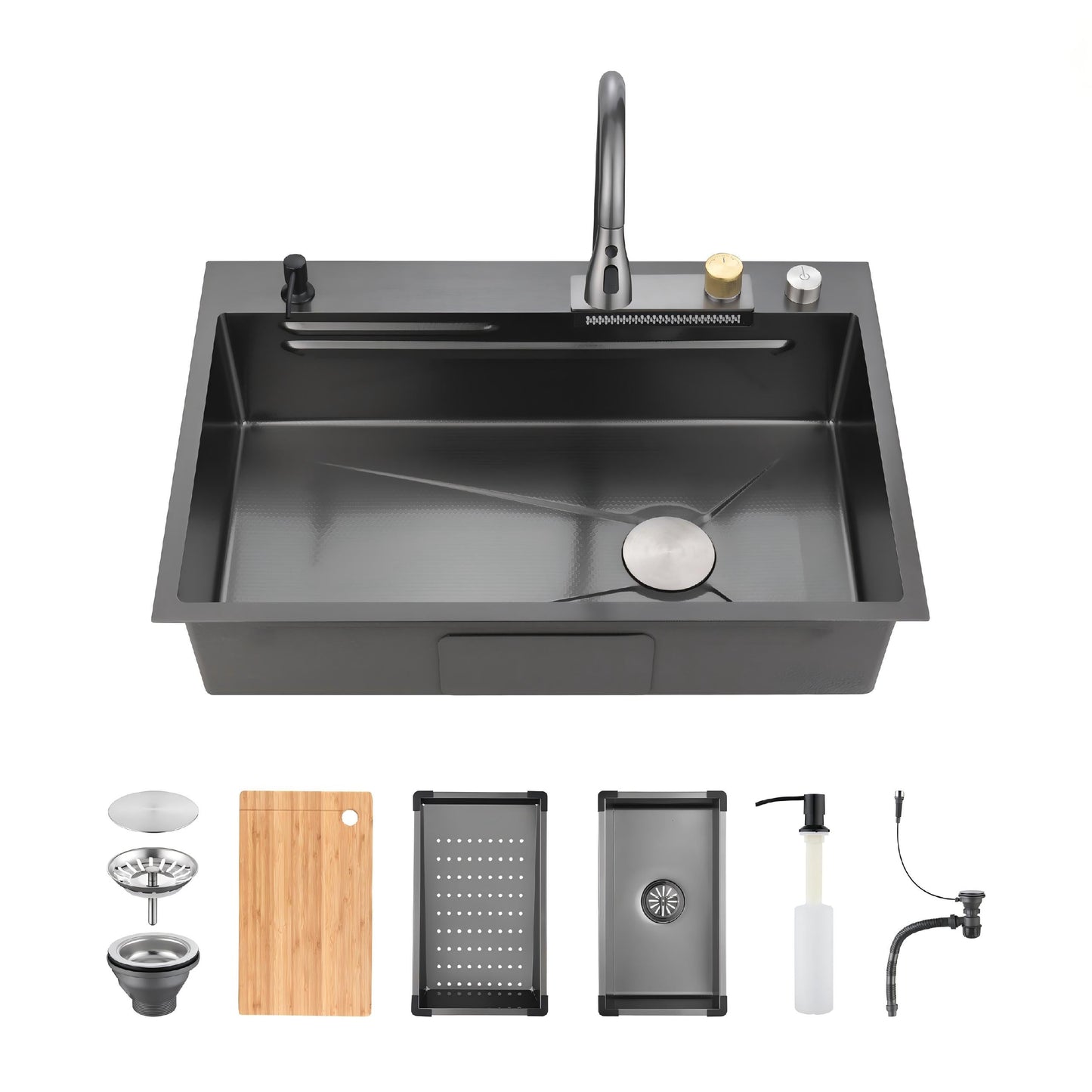 Modern Waterfall Single Bowl Kitchen Sink