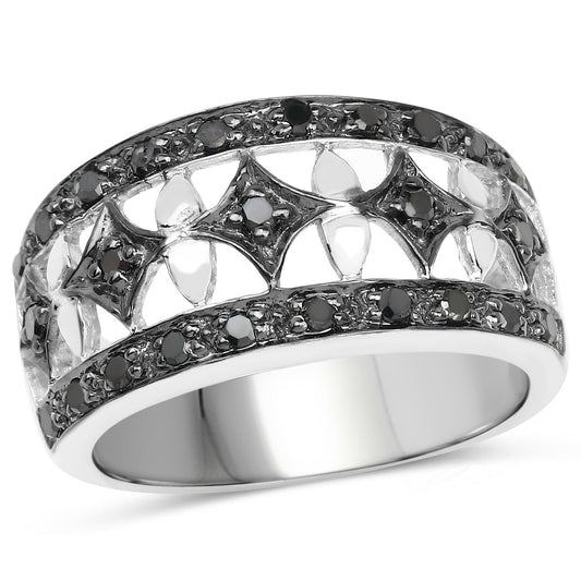 0.29ct Black Diamond Ring in .925 Sterling Silver with pave stones, Bids.com on Tampa Home & Garden Store