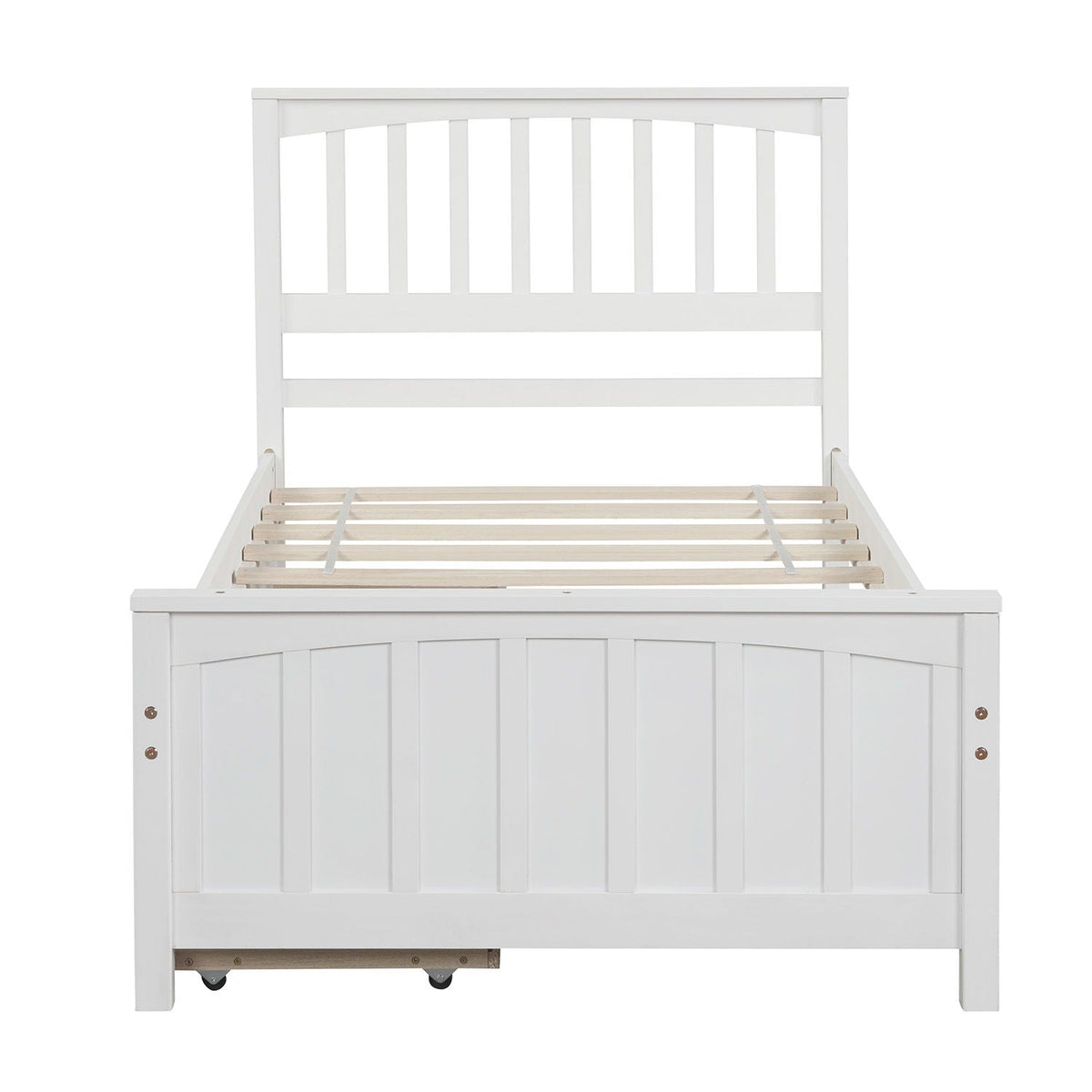 Solid Wood Platform Bed and Two Storage Drawers