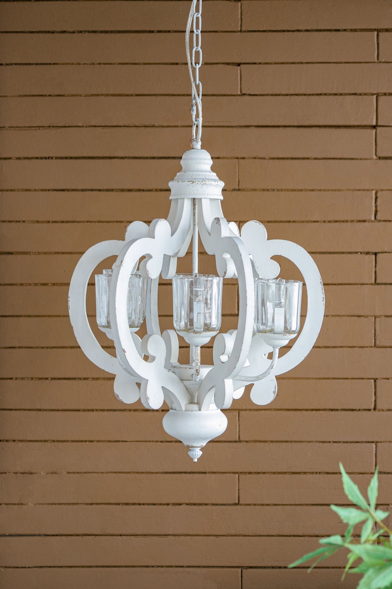 Farmhouse Chandelier With 6 Light Wood Pendant