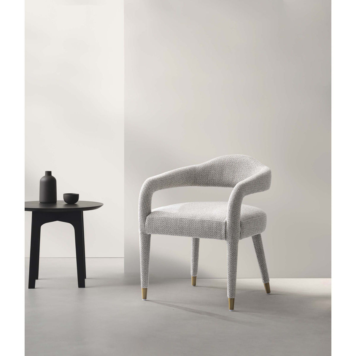 Aspen Solid Wood Mid Century Tweed Armchair