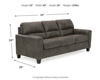 Navi Stationary Sofa in dark gray fabric, 3-seat by Unique Piece Furniture on Tampa Home & Garden Store
