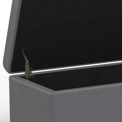 Avalon storage ottoman bench grey exterior black interior metal hinge Unique Piece Furniture on Tampa Home & Garden Store