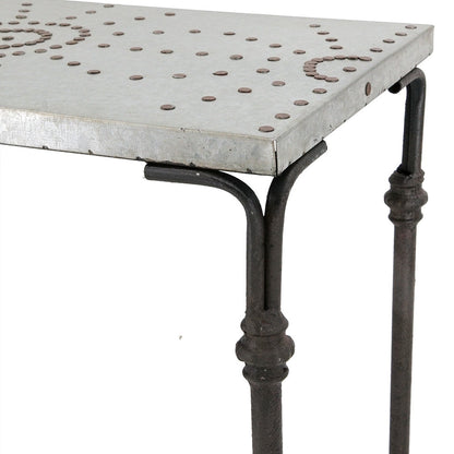 Gilbert Nesting Tables Set of 3, metal plant stands with galvanized tops and iron legs on Tampa Home & Garden Store
