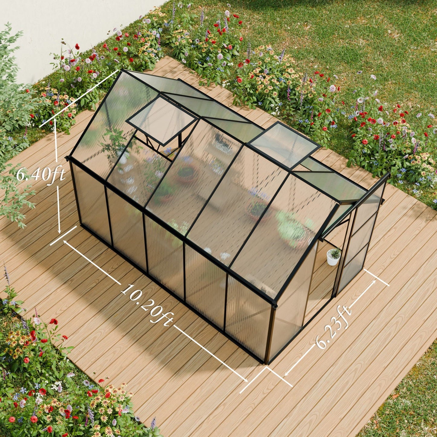 Outdoor Polycarbonate House and Raised Metal Base