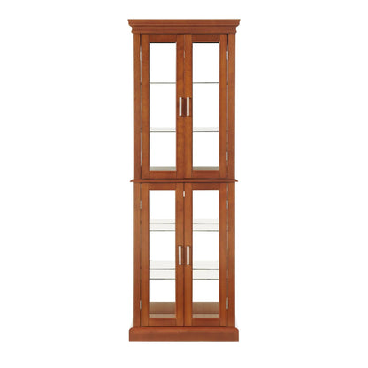 Lighted Curio Cabinet with Tempered Glass Shelves