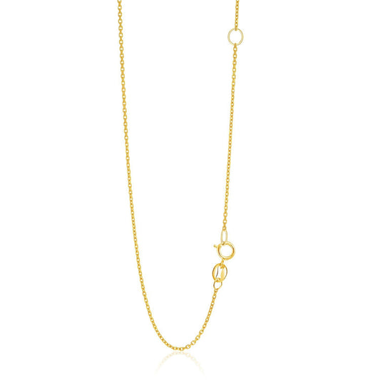 Necklace 14k yellow gold adjustable cable chain 1.1mm by Bids.com on Tampa Home & Garden Store