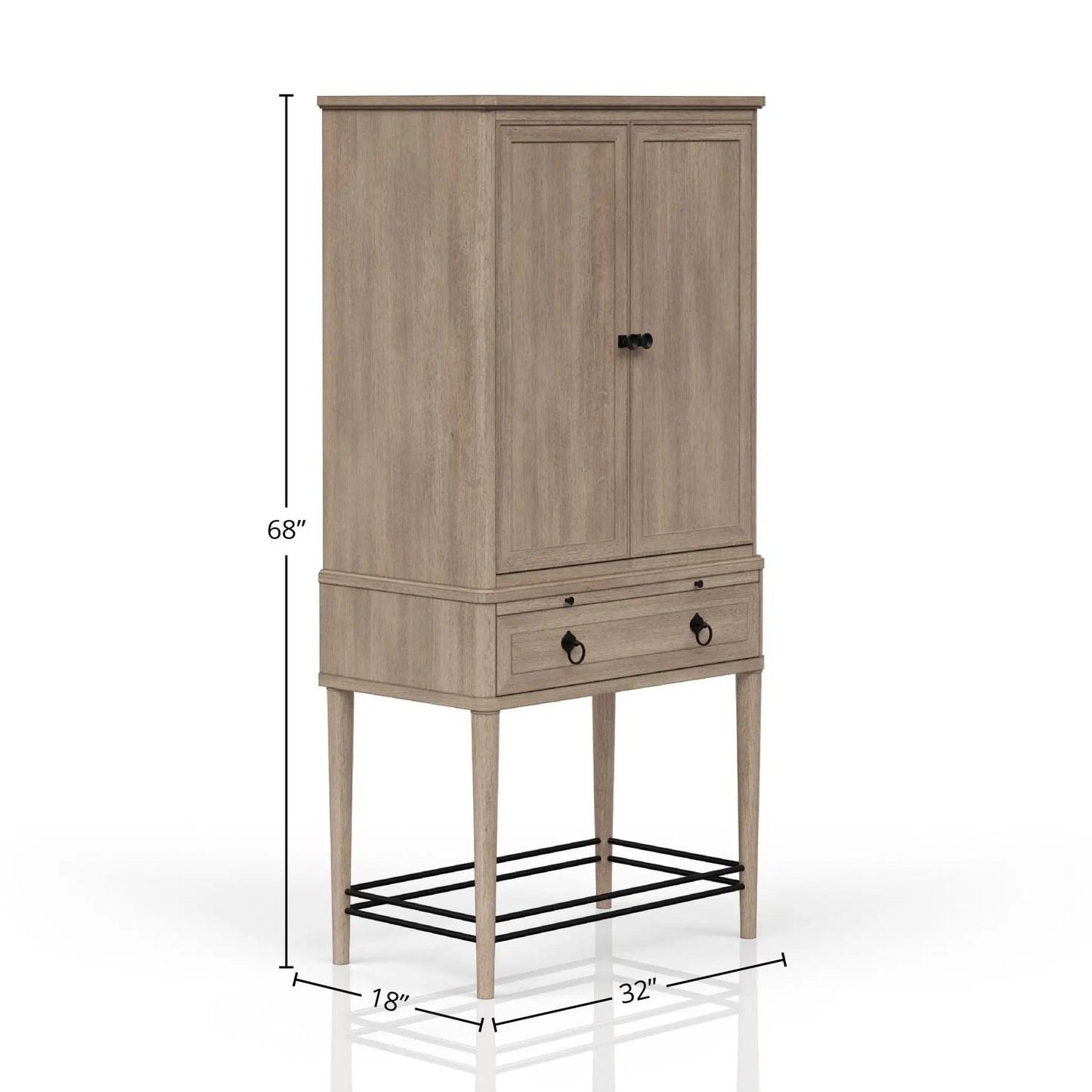 Bar Cabinet Sand Finish with Wine Storage