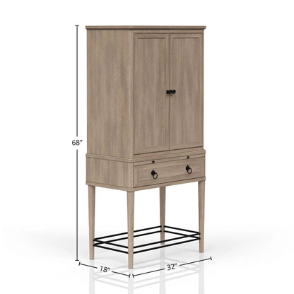 Bar Cabinet Sand Finish with Wine Storage