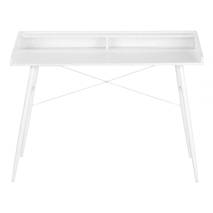 Computer desk for home office with laptop storage shelves, contemporary white finish on Tampa Home & Garden Store
