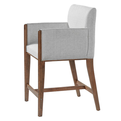 24 Inch Beige Counter Stools With Arms Set of Two