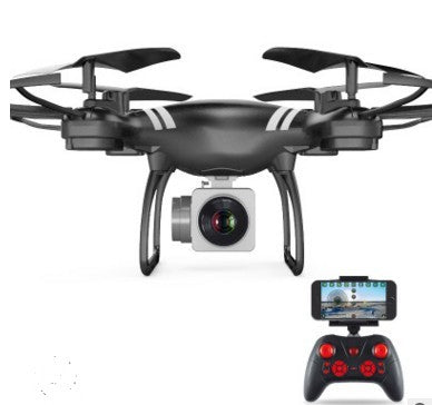 XKY KY101 RC Drone black quadcopter with white stripes, FPV HD camera, remote with smartphone on Tampa Home & Garden Store