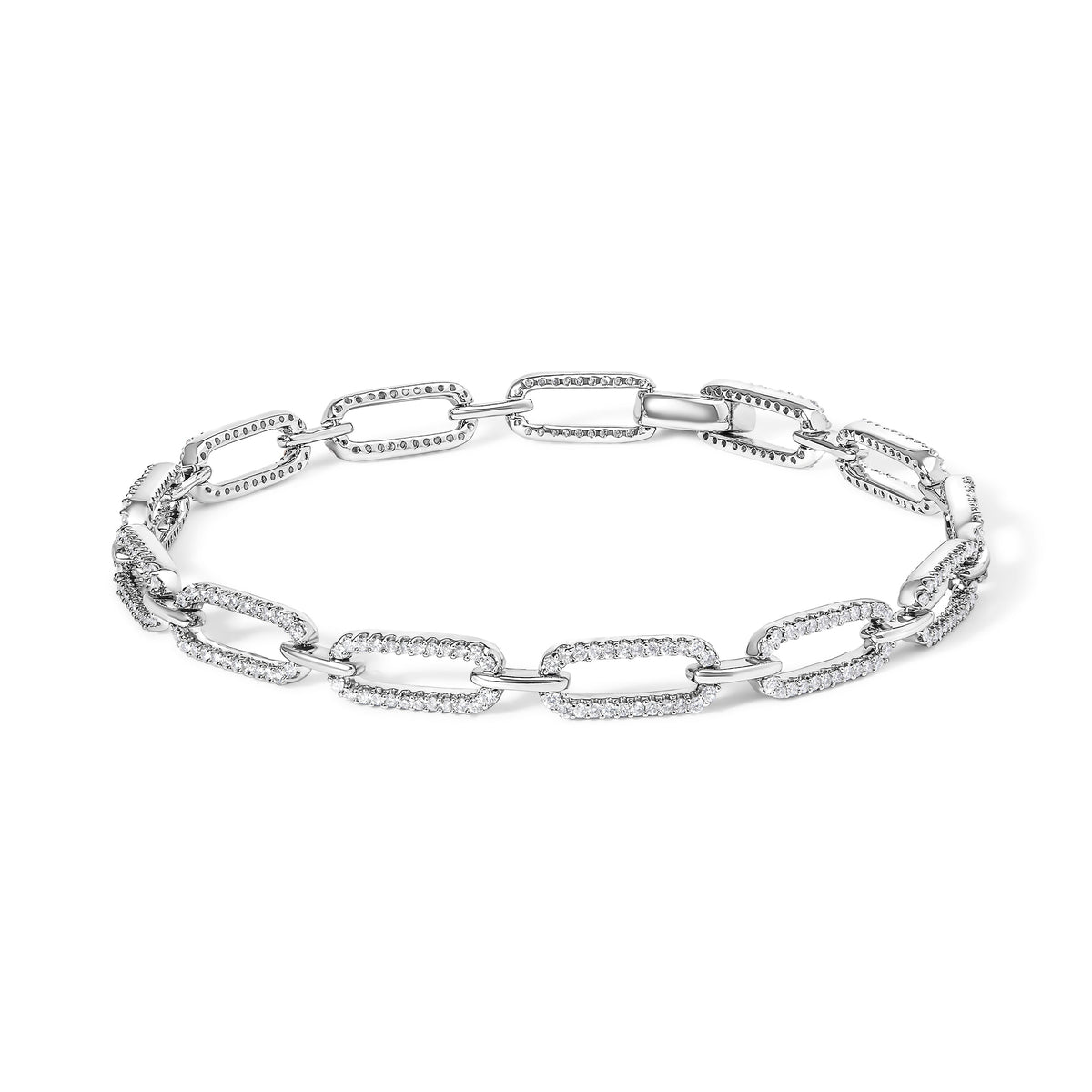 14K white gold paperclip link bracelet with 1.00 cttw pave diamonds by Bids.com on Tampa Home & Garden Store