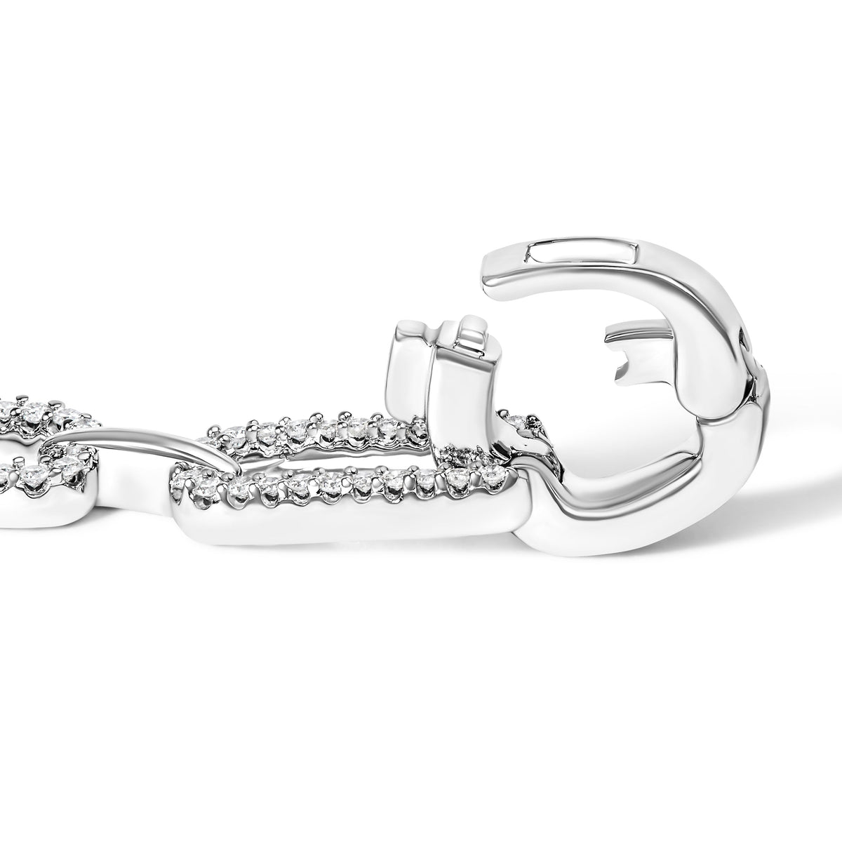 14K white gold paperclip link bracelet with 1.00 cttw pave diamonds, Bids.com on Tampa Home & Garden Store