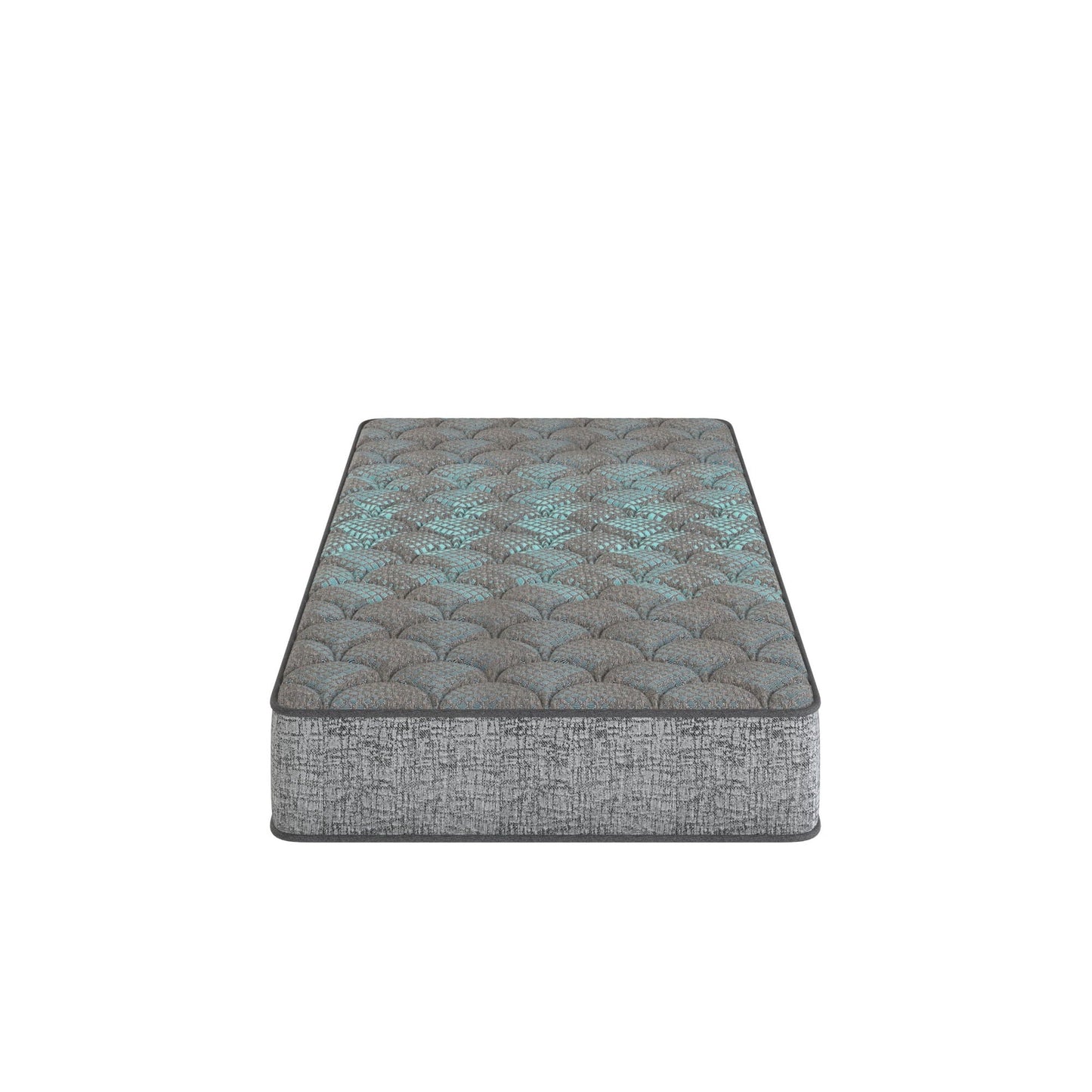 Comfort Care 7-inch foam core hybrid mattress with quilted grey teal cover on Tampa Home & Garden Store