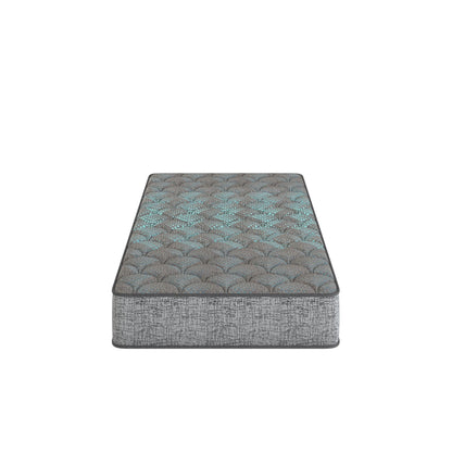 Comfort Care 11in Hybrid Mattress with teal-gray quilted cover on Tampa Home & Garden Store