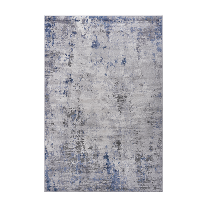 Marfi Collection 6.7x9 gray and brown rug by HouseOfZazla with blue accents on Tampa Home & Garden Store