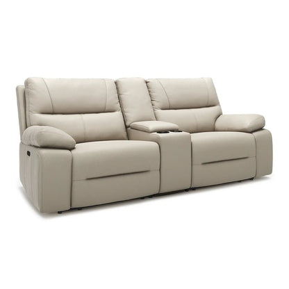 Malibu Modern Power Motion 3 Piece Reclining Loveseat with Cup Holders Cream Taupe Beige on Tampa Home & Garden Store