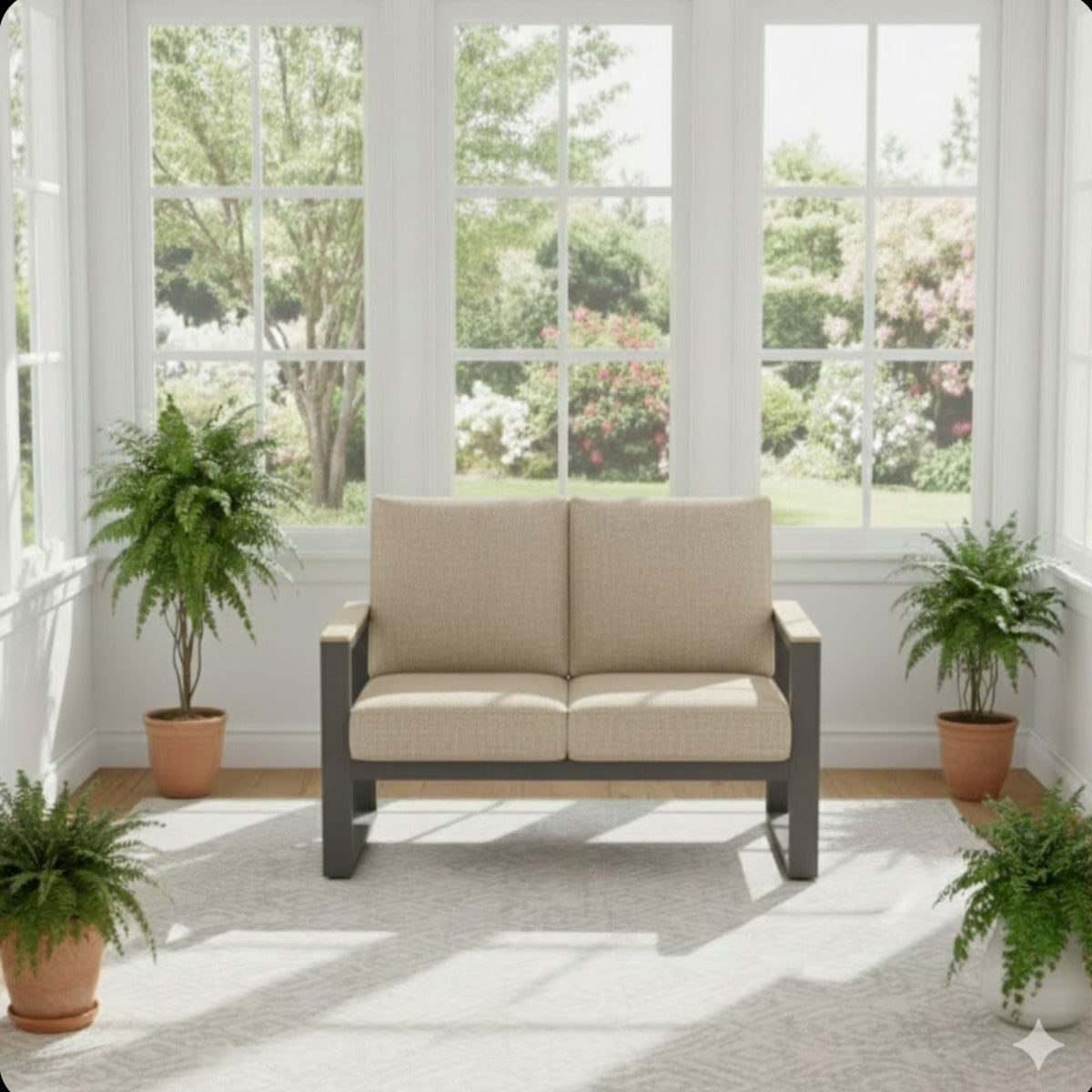 All Weather Outdoor Loveseat and Thick Cushions