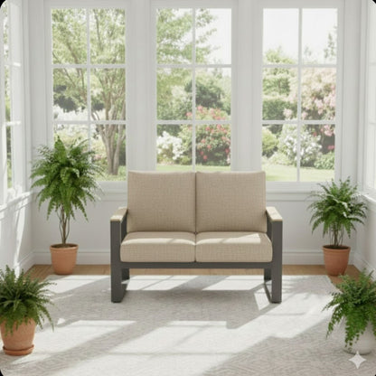 All Weather Outdoor Loveseat and Thick Cushions