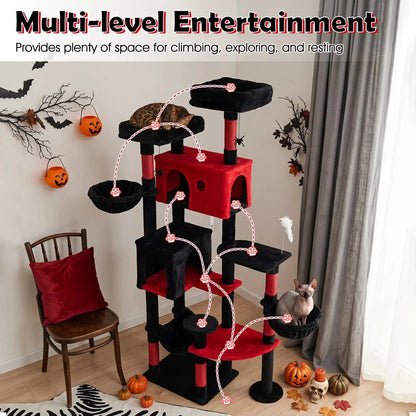 Gothic Cat Tree 75 Inch with Dual Perches