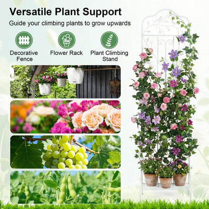 Metal Garden Trellis With Foldable Shelf