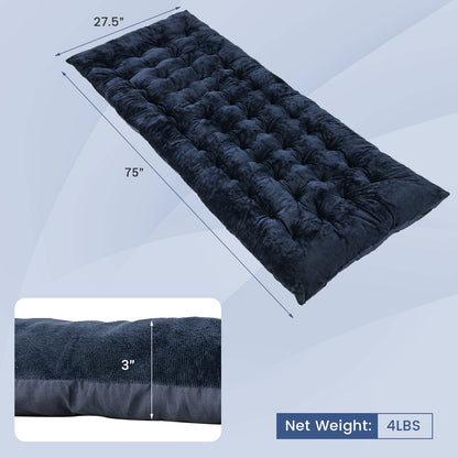 Colchonetas para cuna de camping de 75 x 27,5 pulgadas con terciopelo de cristal suave y transpirable-Gris