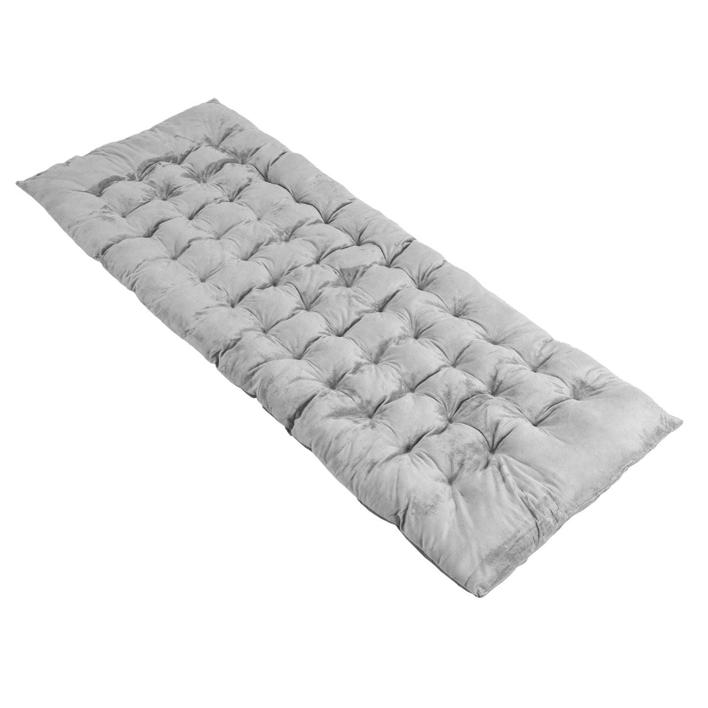 Colchonetas para cuna de camping de 75 x 27,5 pulgadas con terciopelo de cristal suave y transpirable-Gris