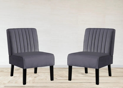 Reese mid-century modern accent chairs set of 2, dark gray upholstery with vertical tufting on Tampa Home & Garden Store