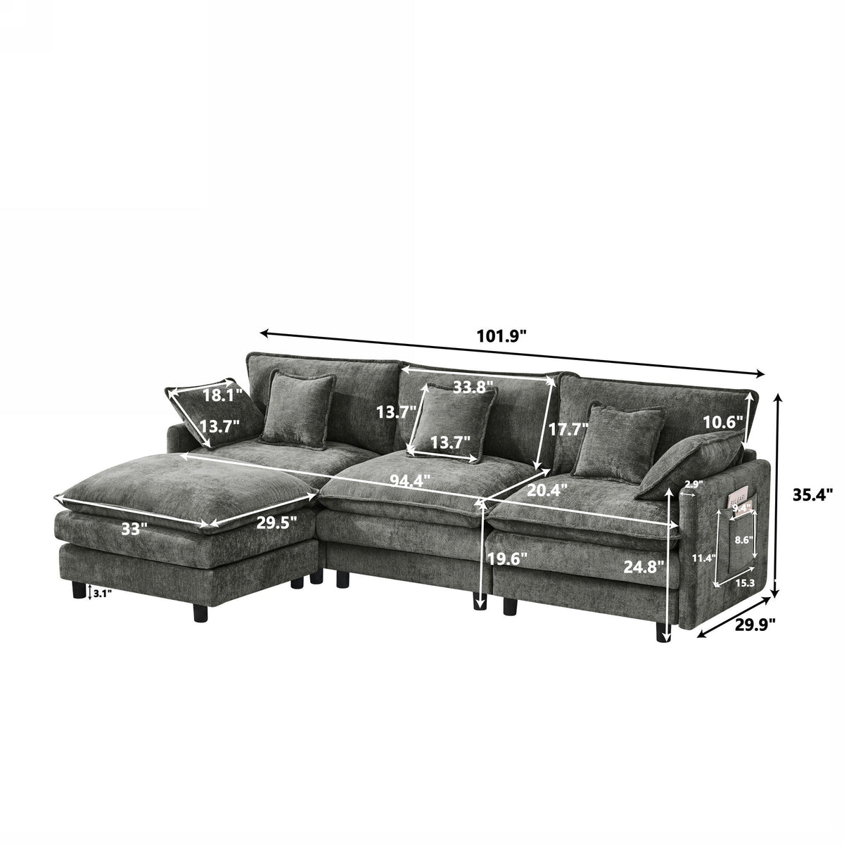 The Luxury Modular Sofa and Reconfigurable Layout