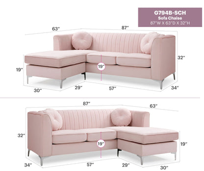 Delray Micro Suede Sofa and Chaise Lounger