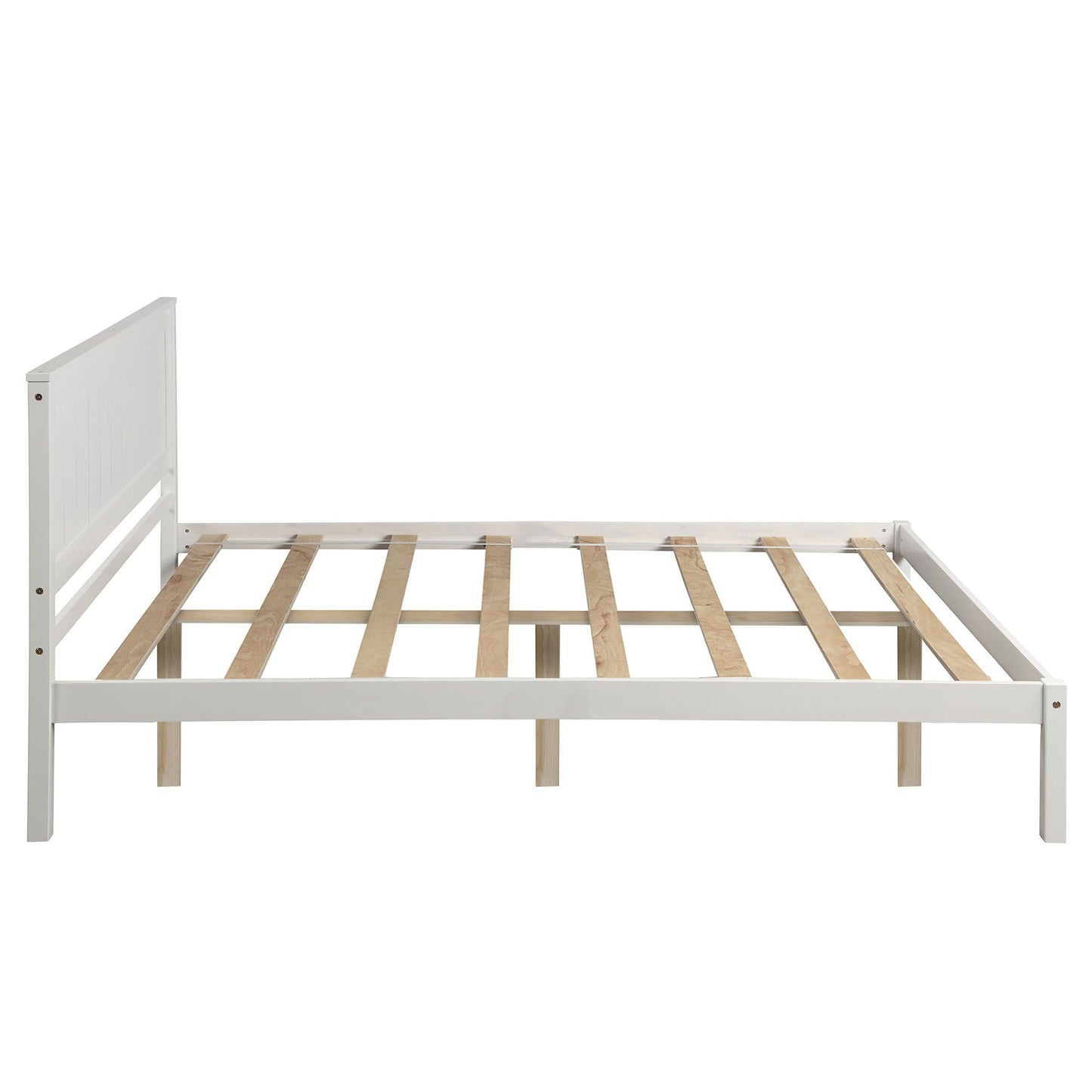 Strong Espresso Wood Platform Bed and Headboard