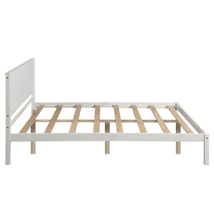 Strong Espresso Wood Platform Bed and Headboard