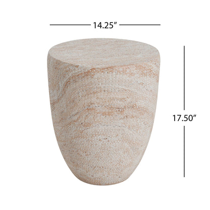 Outdoor/Indoor lightweight concrete side table Travertine beige by HouseOfZazla on Tampa Home & Garden Store