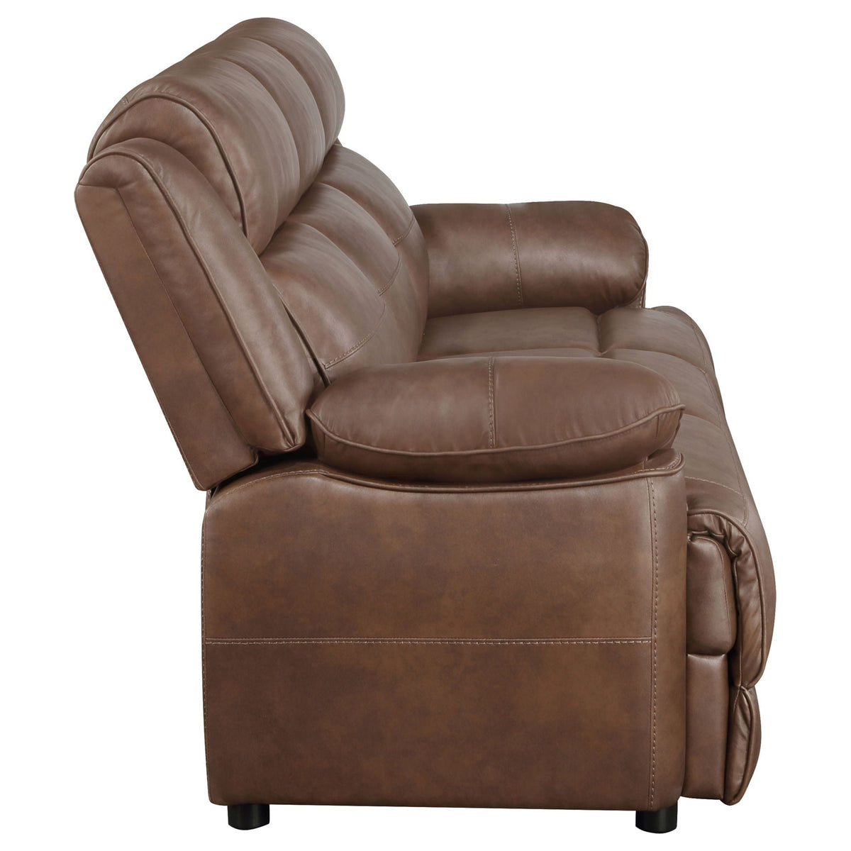 the Worthington Dark Brown Microfiber Sofa