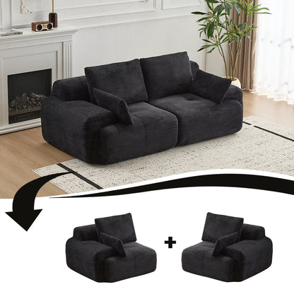2 Seater Large Sectional Couches dark charcoal corduroy by Unique Piece Furniture Stationary on Tampa Home & Garden Store