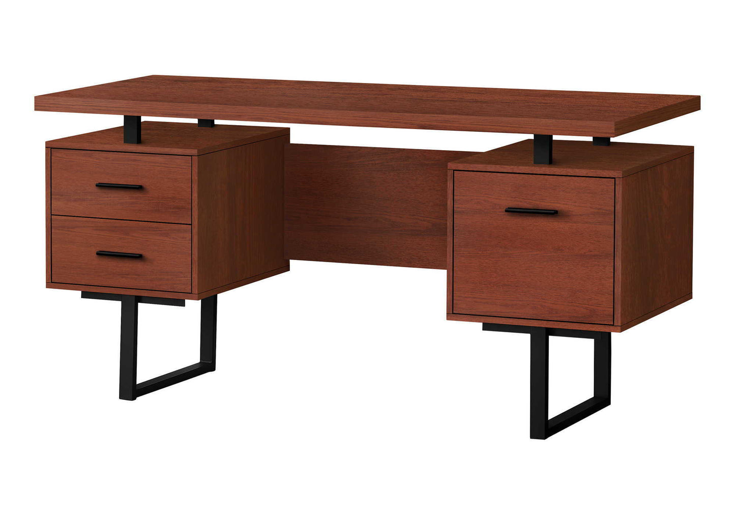 Computer Desk For Home Office Storage Drawers HouseOfZazla walnut finish, dual pedestals on Tampa Home & Garden Store